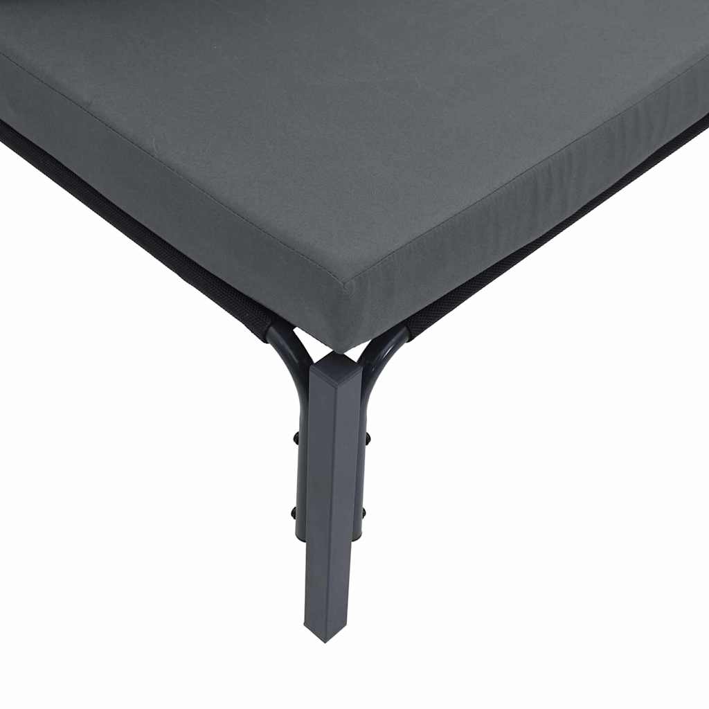 Gartensofa-set mit Kissen 12 pcs Schwarz Stahl