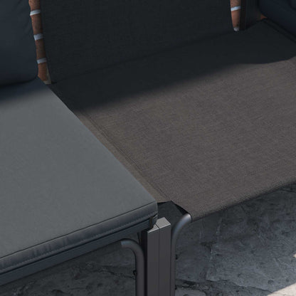 Garten-Sofa-Set mit Kissen 6 pcs Anthrazit Stahl