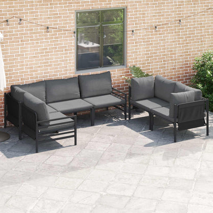Garten-Sofa-Set mit Kissen 6 pcs Anthrazit Stahl