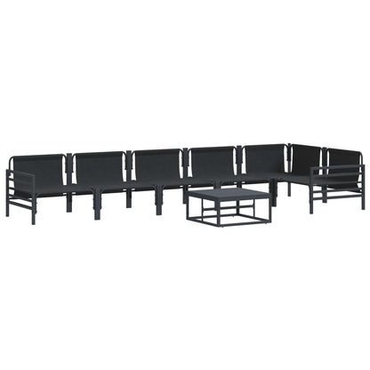 Gartensofa-set mit Kissen 7 pcs Schwarz Stahl