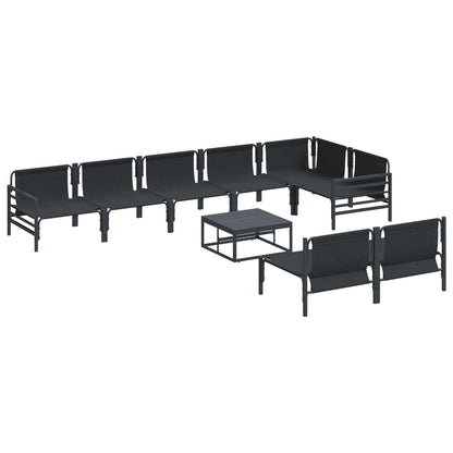 Garten-Sofa-Set mit Kissen 9 pcs Anthrazit Stahl