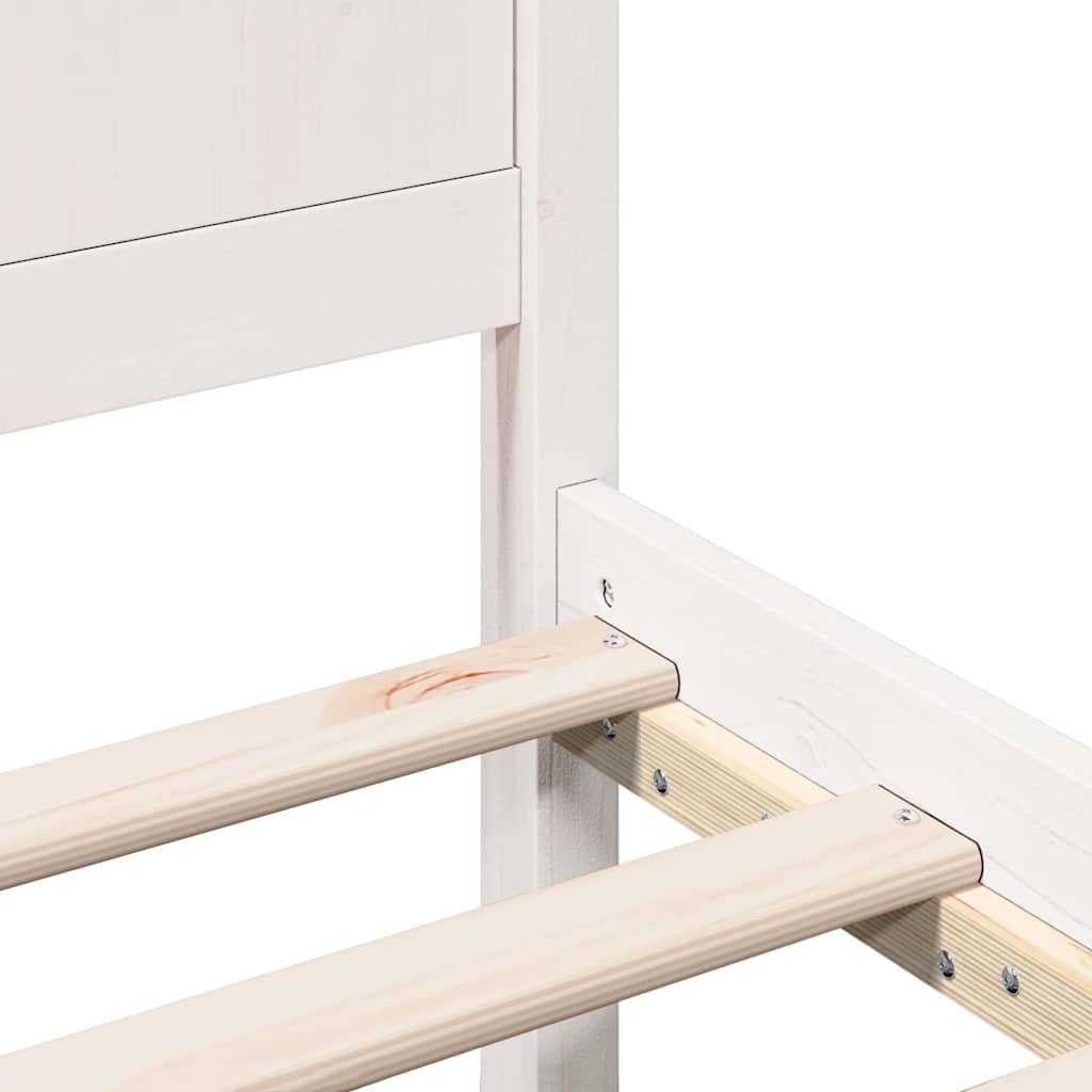 Bettgestell Weiß 75 x 190 cm Massivholz Kiefer