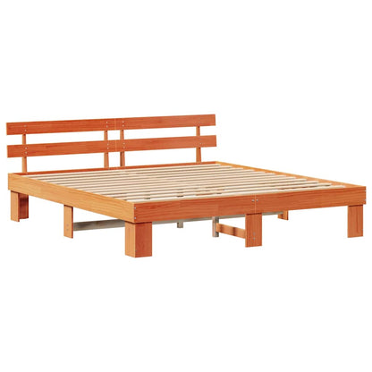 Bettrahmen Wachsbraun 200 x 200 cm Massives Kiefernholz