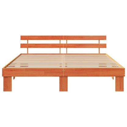 Bettrahmen Wachsbraun 200 x 200 cm Massives Kiefernholz