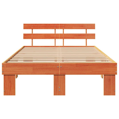 Bettrahmen Wachsbraun 140 x 190 cm Massives Kiefernholz