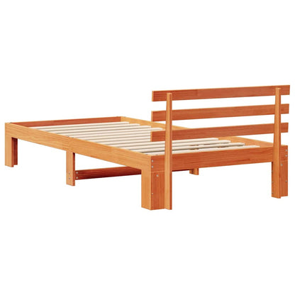 Bettrahmen Wachsbraun 75 x 190 cm Massives Kiefernholz