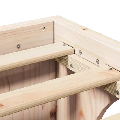 Bettrahmen Natur 140 x 200 cm Massives Kiefernholz