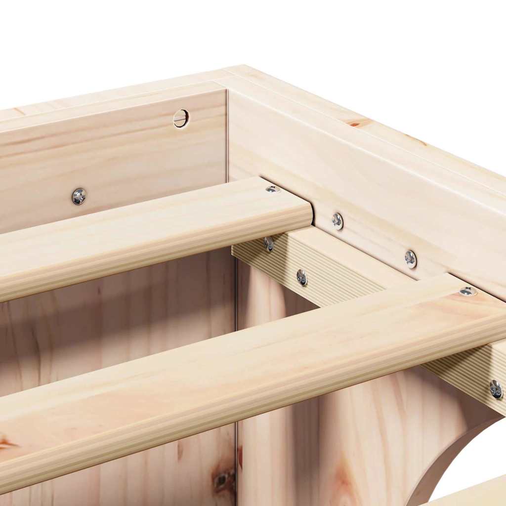 Bettrahmen Natur 100 x 200 cm Massives Kiefernholz