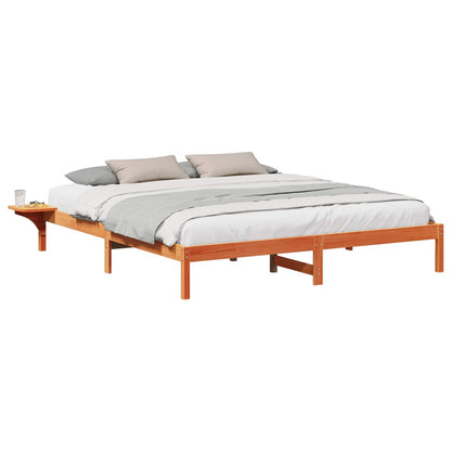 Bettrahmen Wachsbraun 200 x 200 cm Massives Kiefernholz