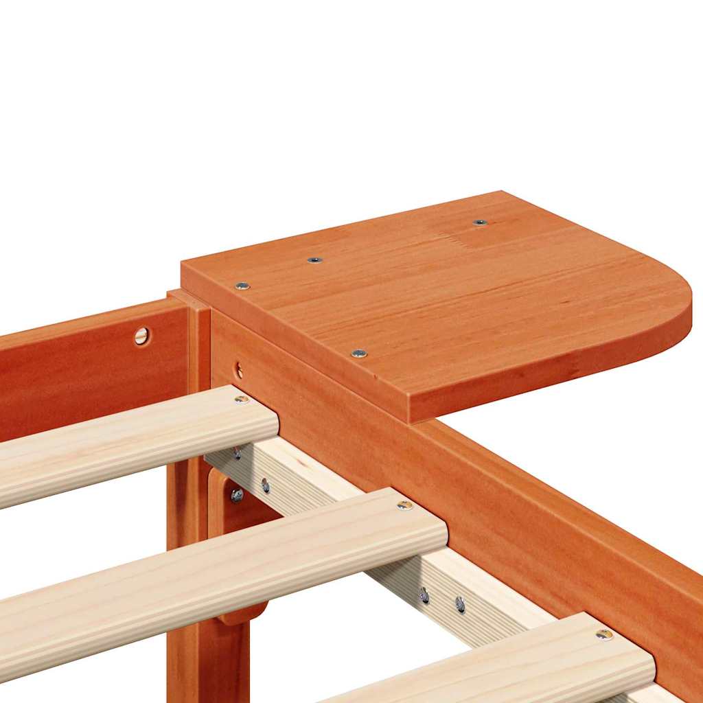 Bettrahmen Wachsbraun 100 x 200 cm Massives Kiefernholz