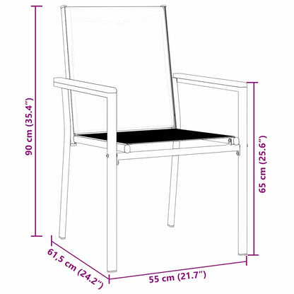 Garten Essgruppe 7 pcs Schwarz Pulverbeschichteter Stahl