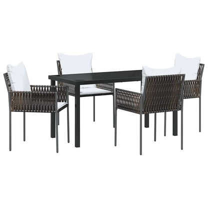 Garten Essgruppe 5 pcs Braun und Schwarz PE-Rattan