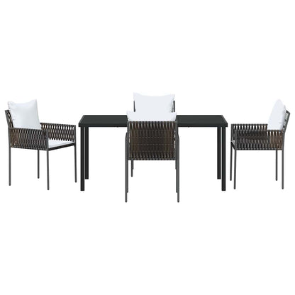 Garten Essgruppe 5 pcs Braun und Schwarz PE-Rattan