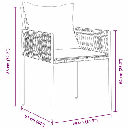Garten Essgruppe 5 pcs Braun und Schwarz PE-Rattan