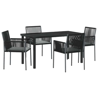 Garten Essgruppe 5 pcs Schwarz PE-Rattan