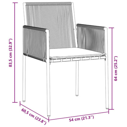 Garten Essgruppe 5 pcs Schwarz PE-Rattan