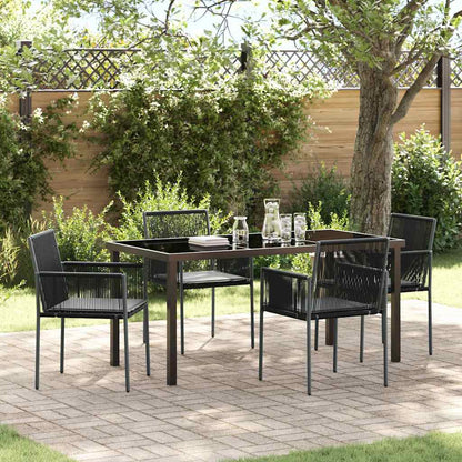 Garten Essgruppe 5 pcs Schwarz PE-Rattan