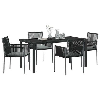 Garten Essgruppe 5 pcs Schwarz PE-Rattan