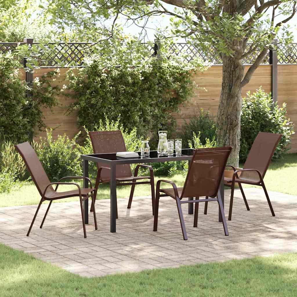 Garten Essgruppe 5 pcs Braun und Schwarz