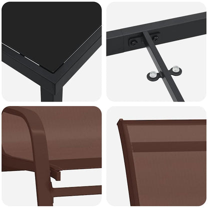 Garten Essgruppe 5 pcs Braun und Schwarz