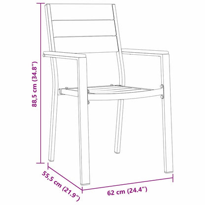 Garten Essgruppe 5 pcs Schwarz Pulverbeschichteter Stahl