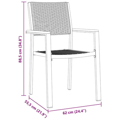 Garten Essgruppe 9 pcs Schwarz Pulverbeschichteter Stahl