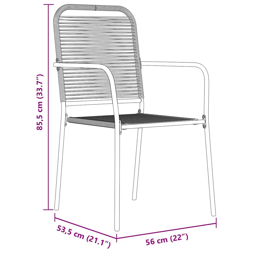 Garten Essgruppe 5 pcs Schwarz Pulverbeschichteter Stahl