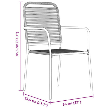 Garten Essgruppe 7 pcs Schwarz Pulverbeschichteter Stahl