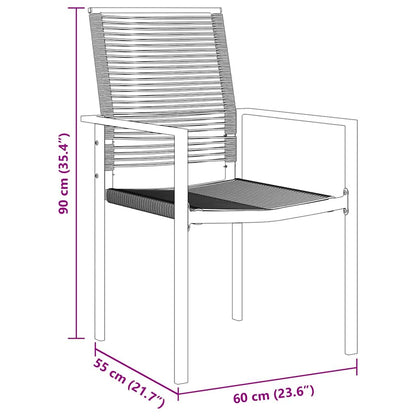 Garten Essgruppe 7 pcs Schwarz Pulverbeschichteter Stahl