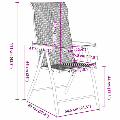 Garten Essgruppe 7 pcs Braun Pulverbeschichteter Stahl
