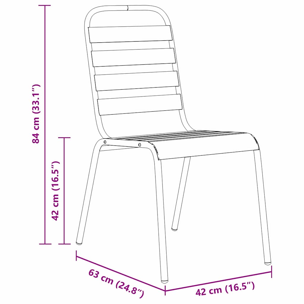 Garten Essgruppe 7 pcs Anthrazit Pulverbeschichteter Stahl