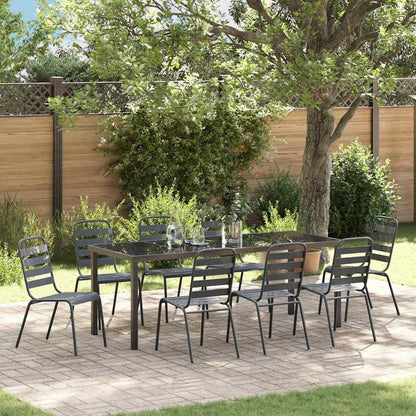 Garten Essgruppe 9 pcs Anthrazit Pulverbeschichteter Stahl