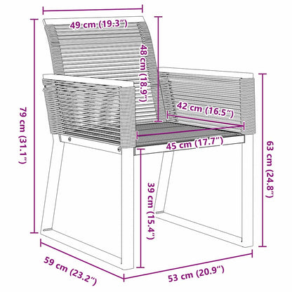 Garten Essgruppe 9 pcs Schwarz Pulverbeschichteter Stahl