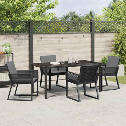 Garten Essgruppe 5 pcs Schwarz Pulverbeschichteter Stahl