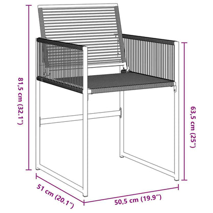 Garten Essgruppe 5 pcs Schwarz Pulverbeschichteter Stahl