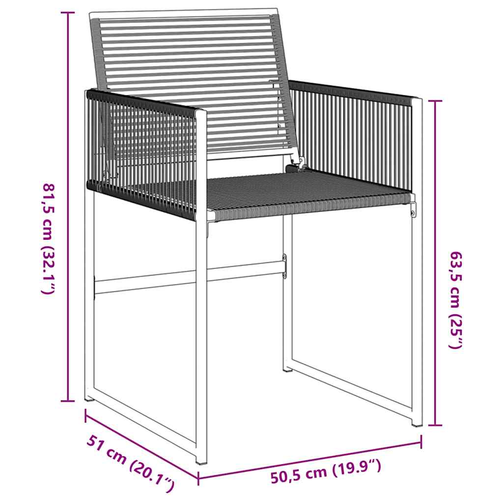 Garten Essgruppe 9 pcs Schwarz Pulverbeschichteter Stahl