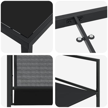 Garten Essgruppe 9 pcs Schwarz Pulverbeschichteter Stahl