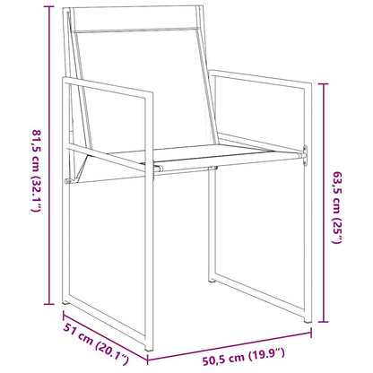 Garten Essgruppe 9 pcs Schwarz Pulverbeschichteter Stahl