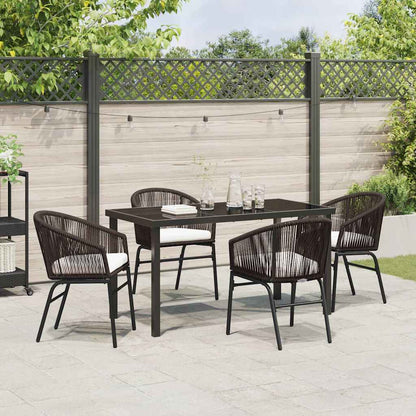 Garten Essgruppe 5 pcs Braun Pulverbeschichteter Stahl