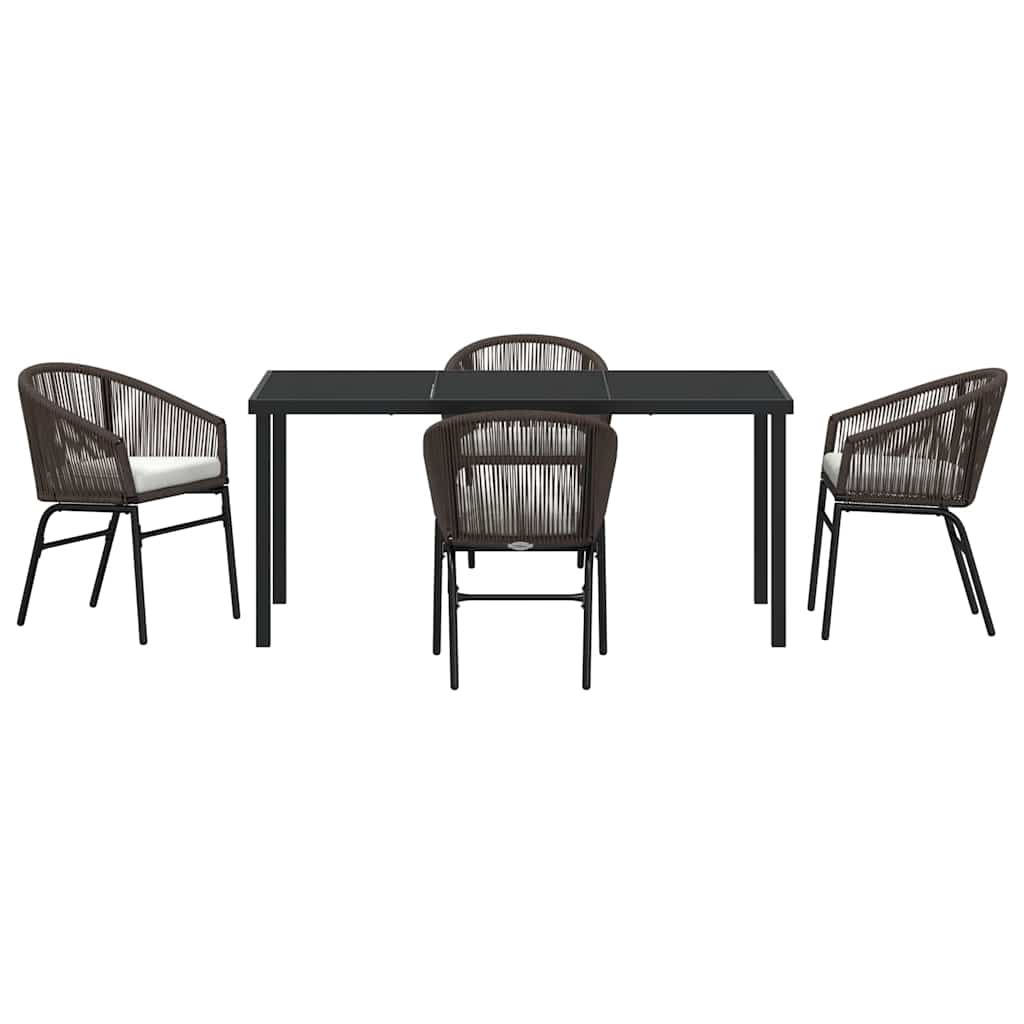 Garten Essgruppe 5 pcs Braun Pulverbeschichteter Stahl