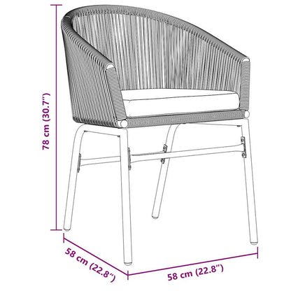 Garten Essgruppe 7 pcs Braun Pulverbeschichteter Stahl