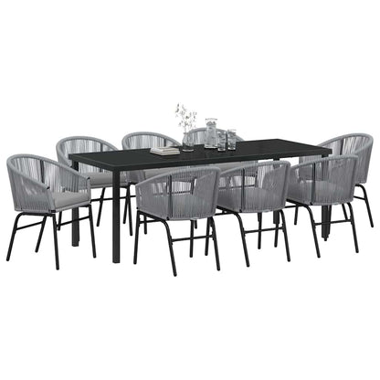 Garten Essgruppe 9 pcs Anthrazit Pulverbeschichteter Stahl