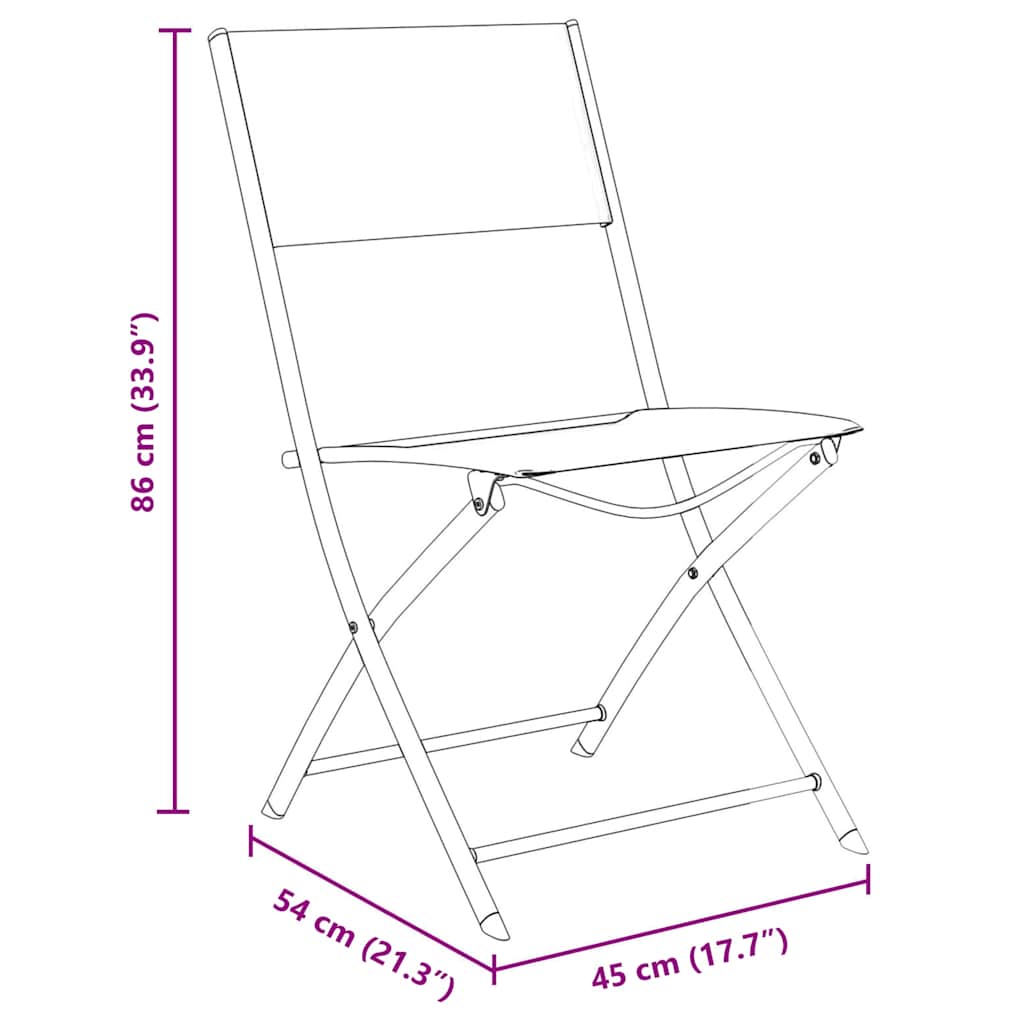 Garten Essgruppe 7 pcs Schwarz Pulverbeschichteter Stahl