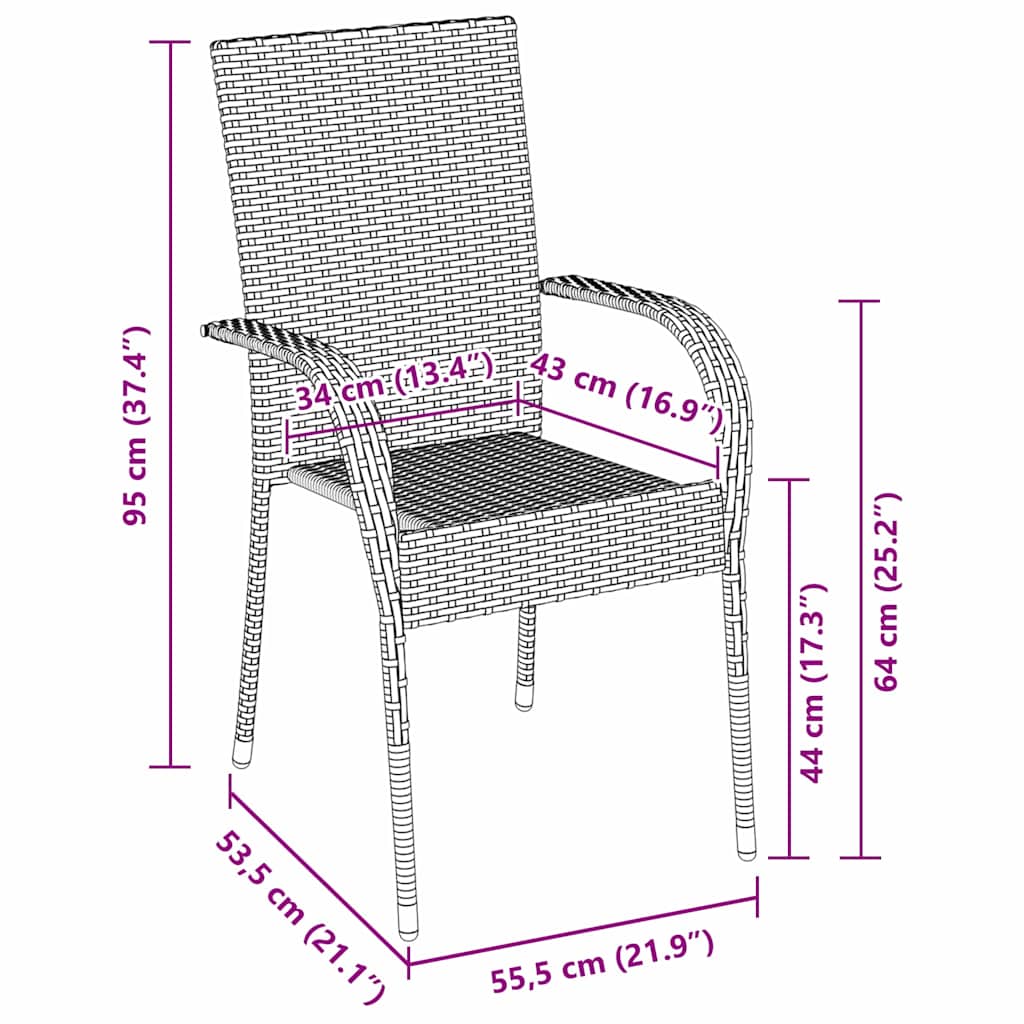 Garten Essgruppe 5 pcs Braun Pulverbeschichteter Stahl