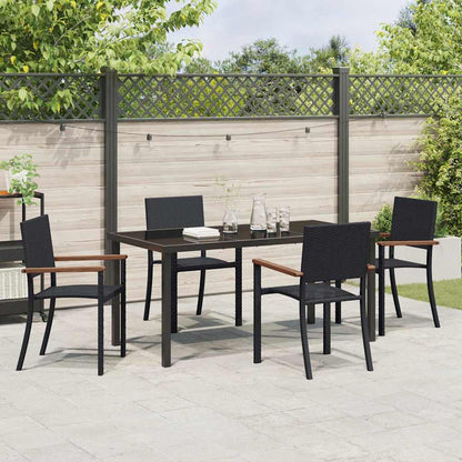 Garten Essgruppe 5 pcs Schwarz Pulverbeschichteter Stahl