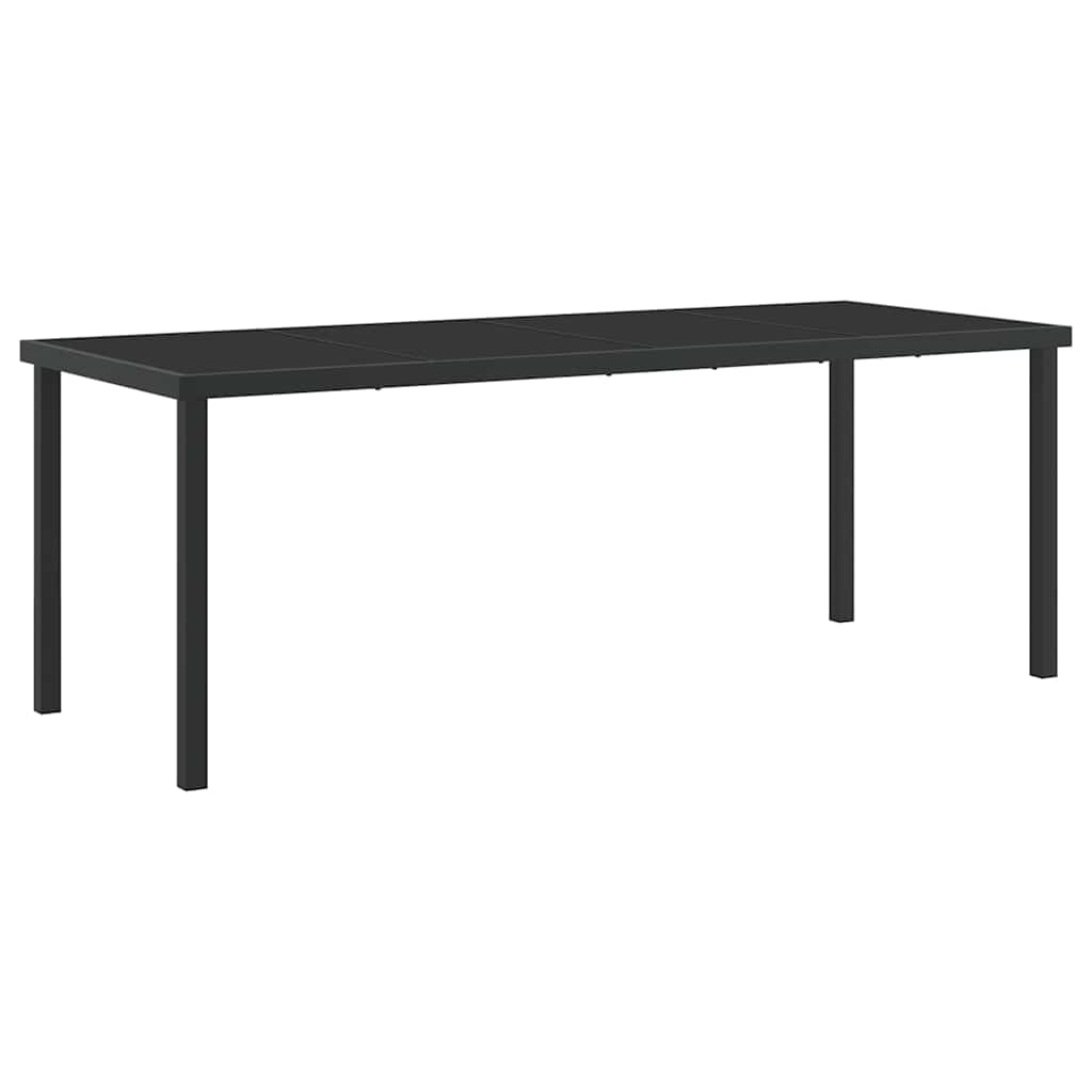 Garten Essgruppe 9 pcs Schwarz Pulverbeschichteter Stahl