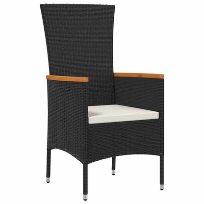 Garten Essgruppe 9 pcs Schwarz Pulverbeschichteter Stahl