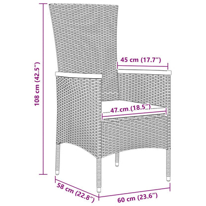 Garten Essgruppe 7 pcs Grau Pulverbeschichteter Stahl