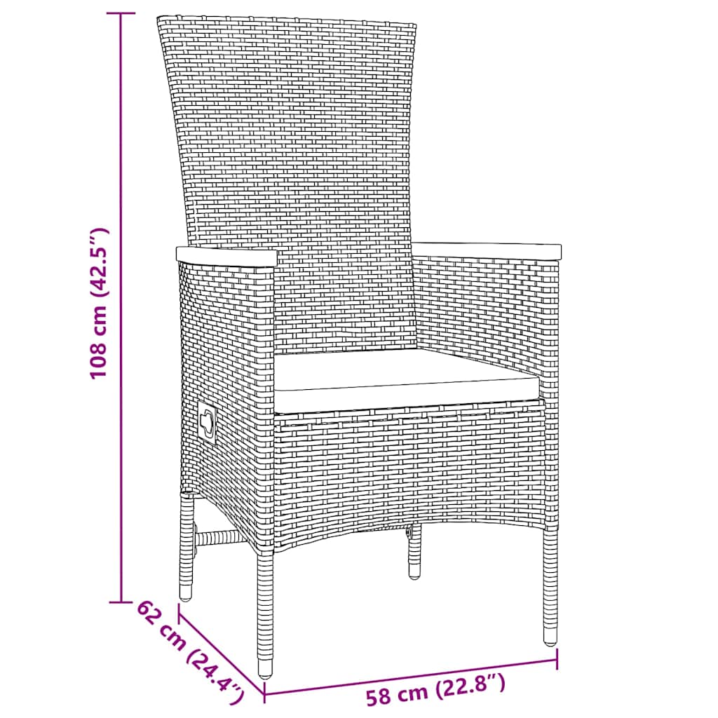 Garten Essgruppe 5 pcs Grau Pulverbeschichteter Stahl