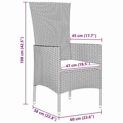 Garten Essgruppe mit Kissen 5 pcs Beige Poly-Rattan